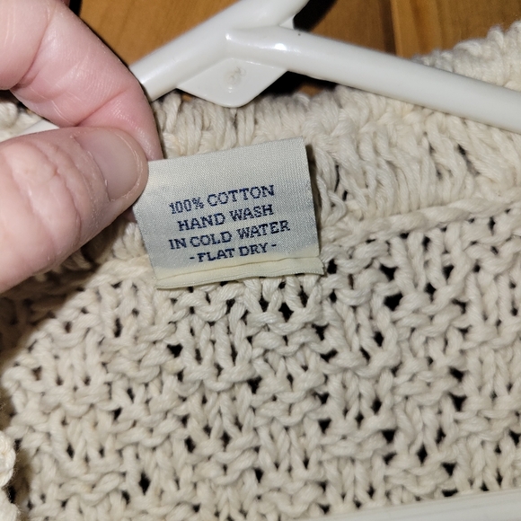Handknits by eastwinds button down cardigan size womens m/L cream color - Picture 3 of 8